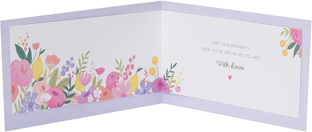 Flower & Bold Font Design Grandma Birthday Card