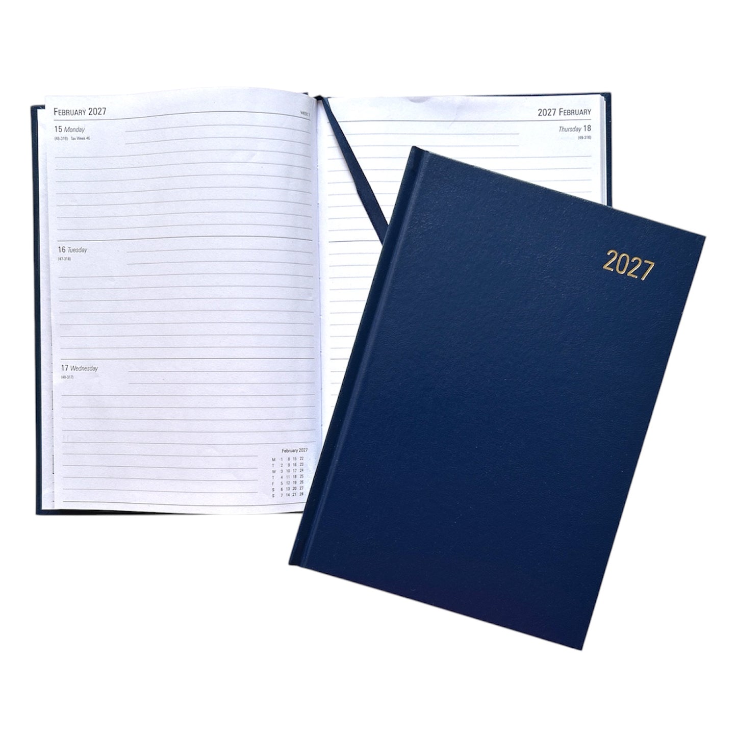 Janrax 2027 A5 Week To View Blue Desk Diary