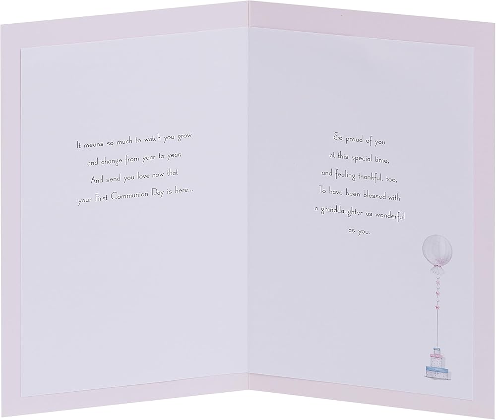 Beautiful Dress Design Granddaughter Communion Congratulations Card