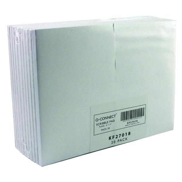 Pack of 20 Plain Scribble Pad 160 Pages 148x105mm