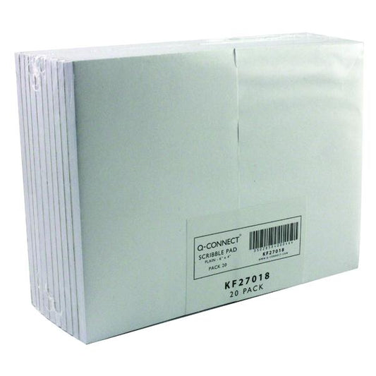 Pack of 20 Plain Scribble Pad 160 Pages 148x105mm