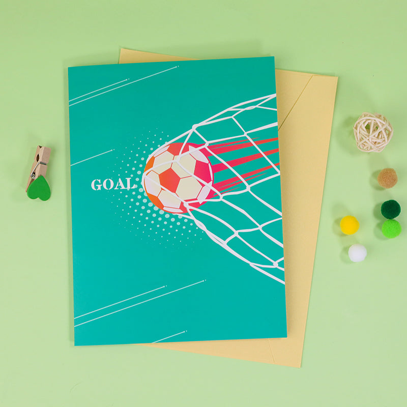Football GOAL Design 3D Pop Up Greeting Card -Soccer Sports Team Kid Boys Girls Birthday