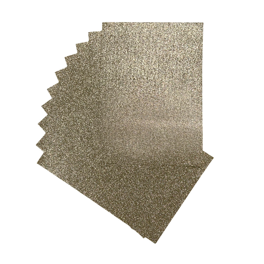 Pack of 100 A4 Light Gold Glitter EVA Foam Sheets