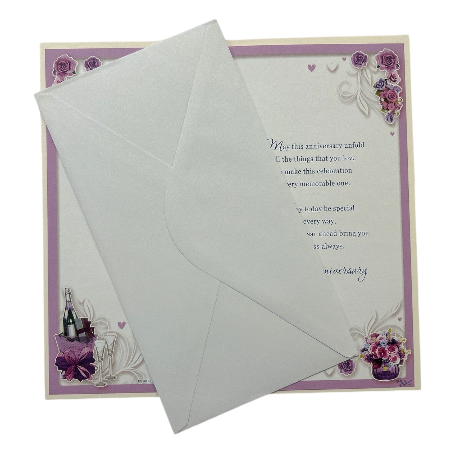 Son & Daughter-in-Law Purple Floral Design Opacity Anniversary Card
