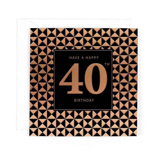 Contemporary Luxury Foiled Design 40th Birthday Card