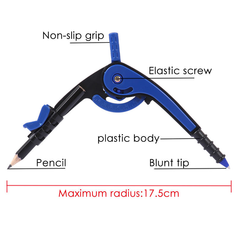 Single Safety Plastic Math Compass Divider