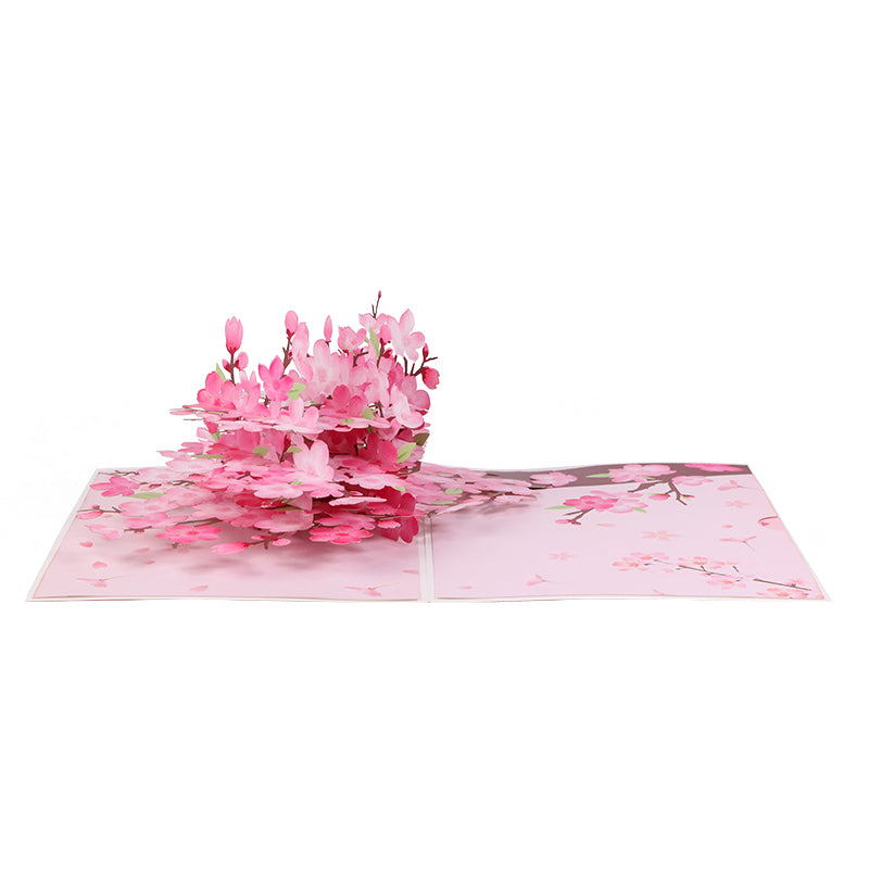 A Blooming Wish in Cherry Pink 3D Pop Up Greeting Card - Mother's Day Birthday Anniversary