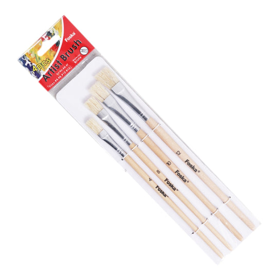 Pack of 24 Assorted Size Wooden Handle Bristle Artist Oil Painting Brushes