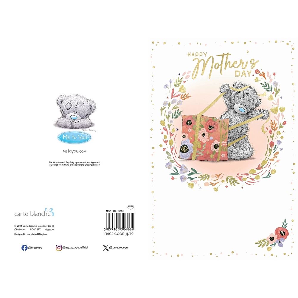 Bear Wrapping Gift Mother's Day Card