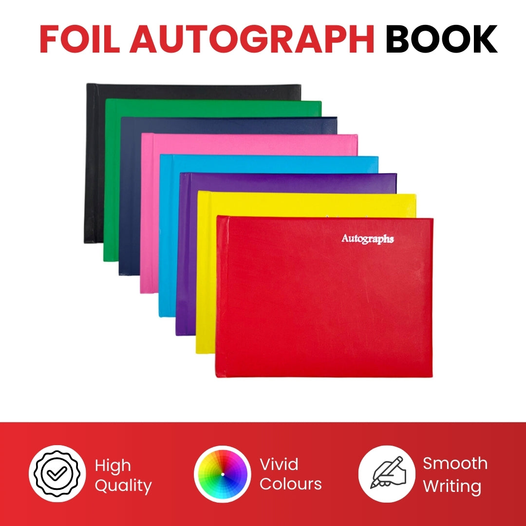 Pack of 12 Navy Blue 100 Pages Autograph Books – School Leavers Signature, End of Term Memory Book