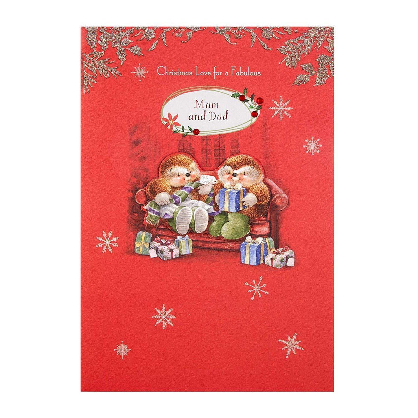 Mam and Dad Christmas Card 'Forever Treasured'