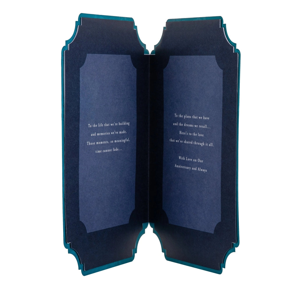 Green Traditional Floral Design with Heartfelt Verse Husband Anniversary Card