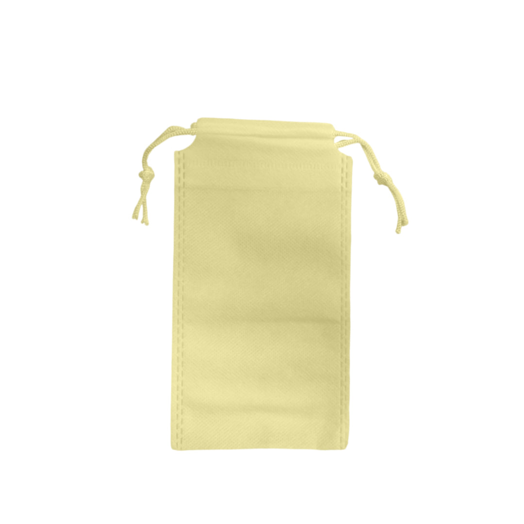 Pack of 100 Ivory Coloured 19x10cm Non-Woven Drawstring Bags