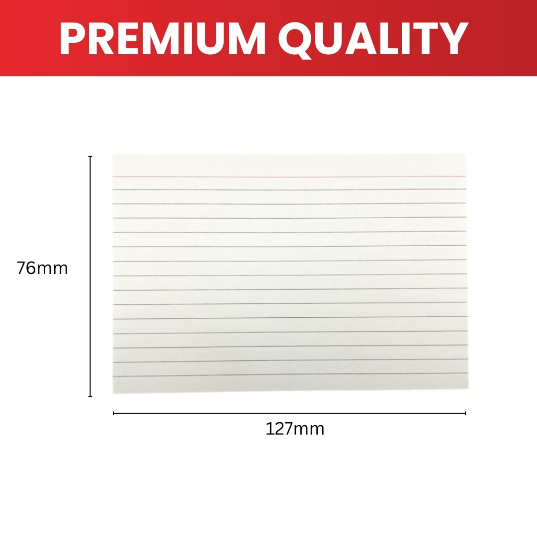 Pack of 100 White Plain 5x3" Record Cards – Blank Study Index Cards for Notes, Revision