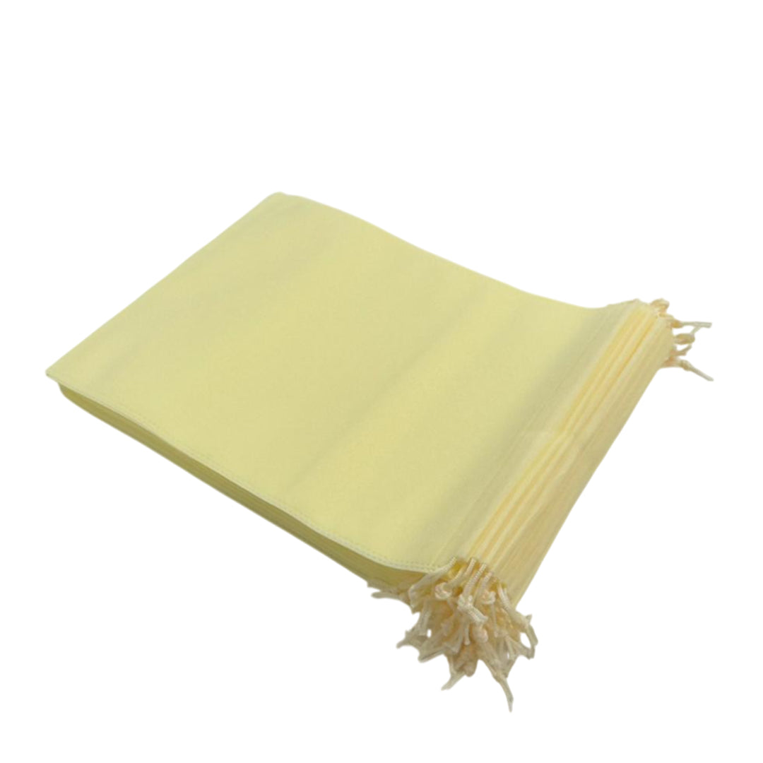 Pack of 50 Ivory Coloured 32x22cm Non-Woven Drawstring Bags