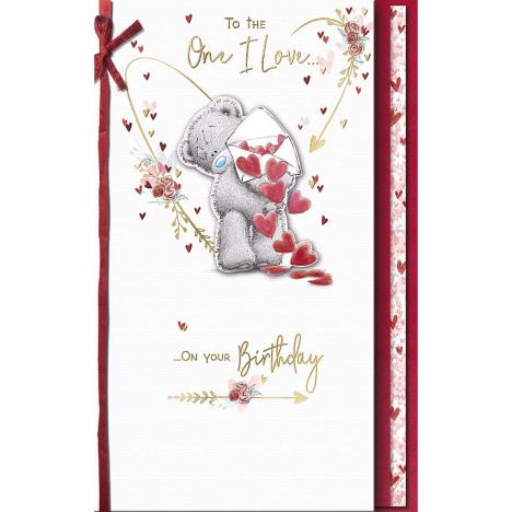 Bear And Envelope Of Hearts One I Love Birthday Card