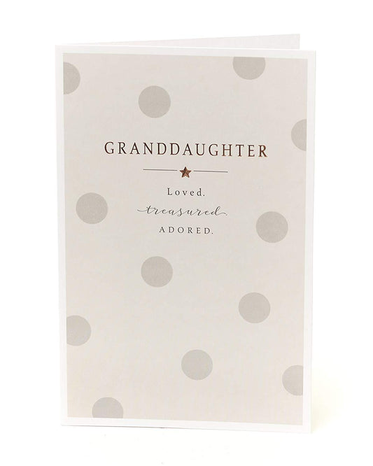Granddaughter Birthday Card Loved, Treasured, Adored 