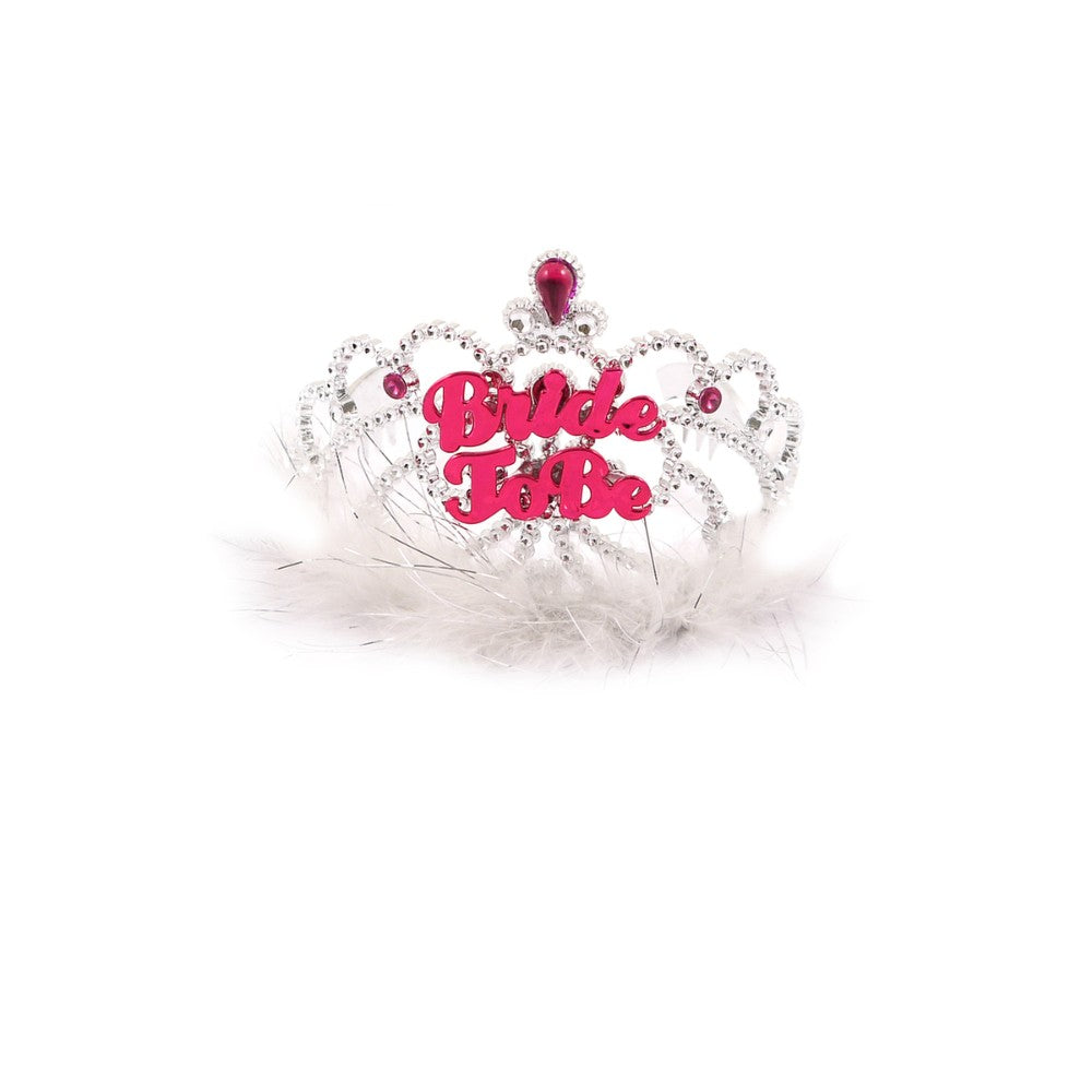Tiara Bride To Be With Fur 12.5cm x 9cm