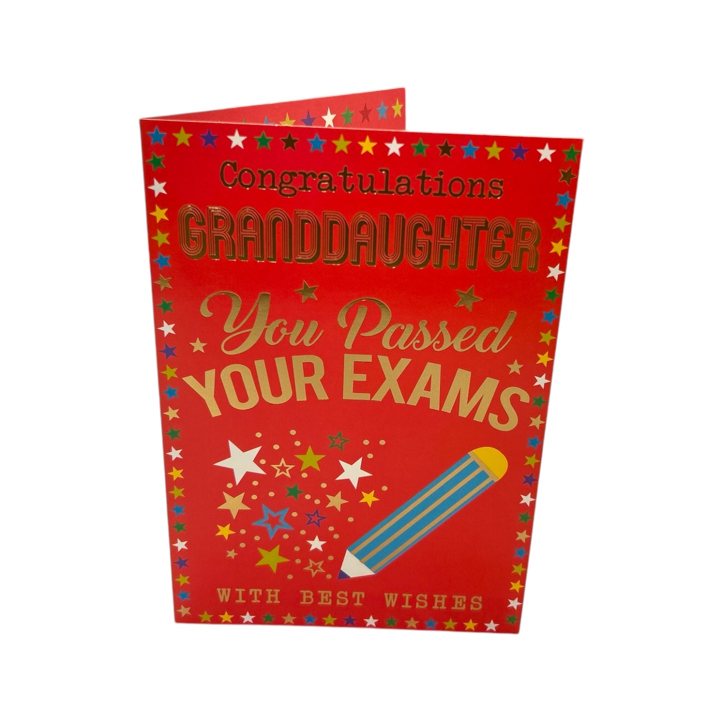 To Granddaughter You Passed Your Exam Multi Stars Design Congratulations Card