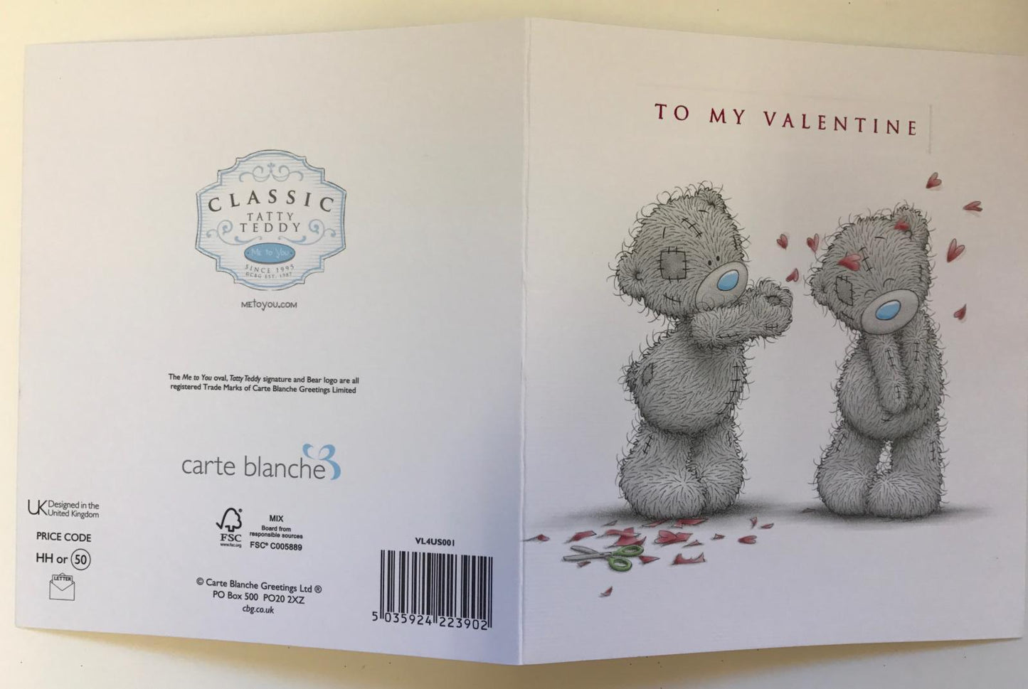 To My Valentine Adorable New Me to You Bear Valentine's Day Love Card