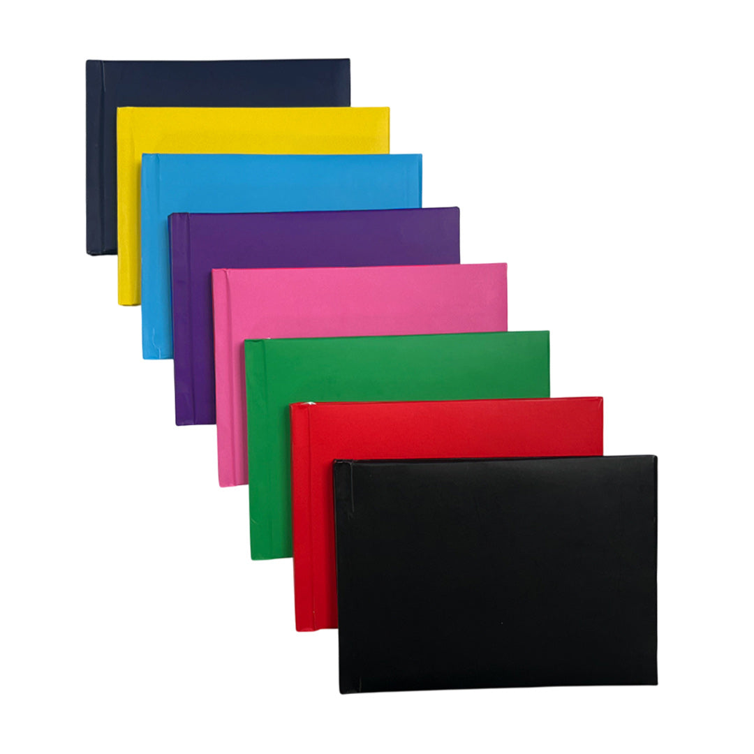Pack of 8 Assorted Colour Plain Cover Autograph Books by Janrax