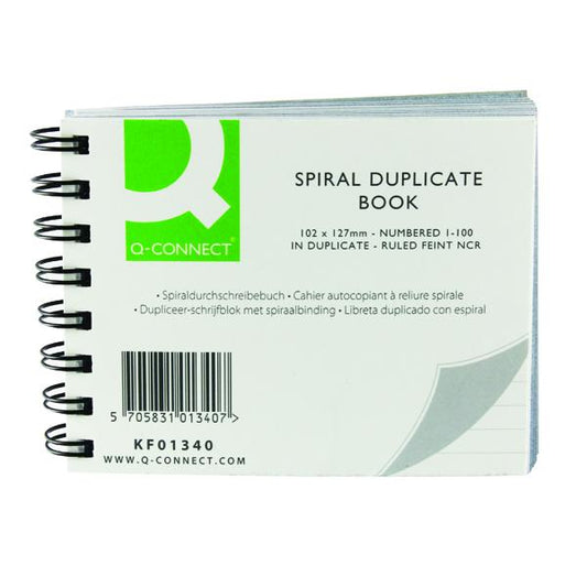 Q-Connect Feint Ruled Wirebound Duplicate Book 102x127mm KF01340