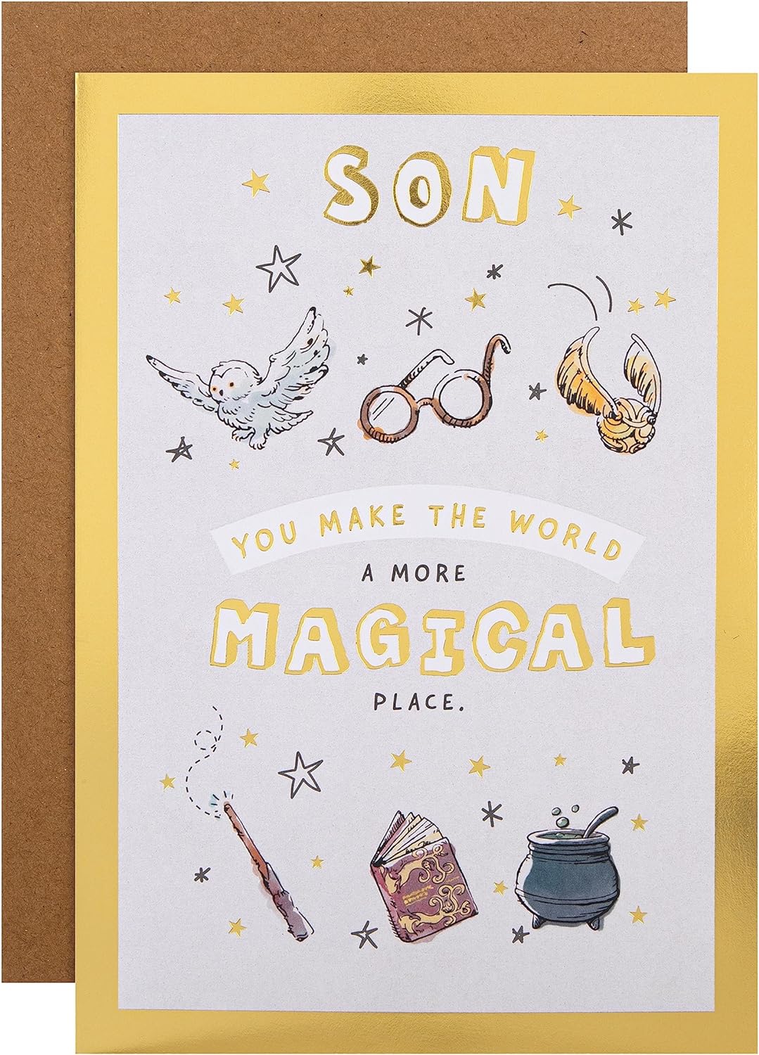 Harry Potter Illustrations Son Birthday Card with Activity