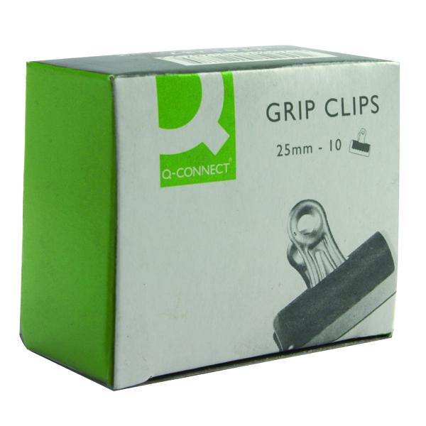 Pack of 10 Black Grip Clip 25mm