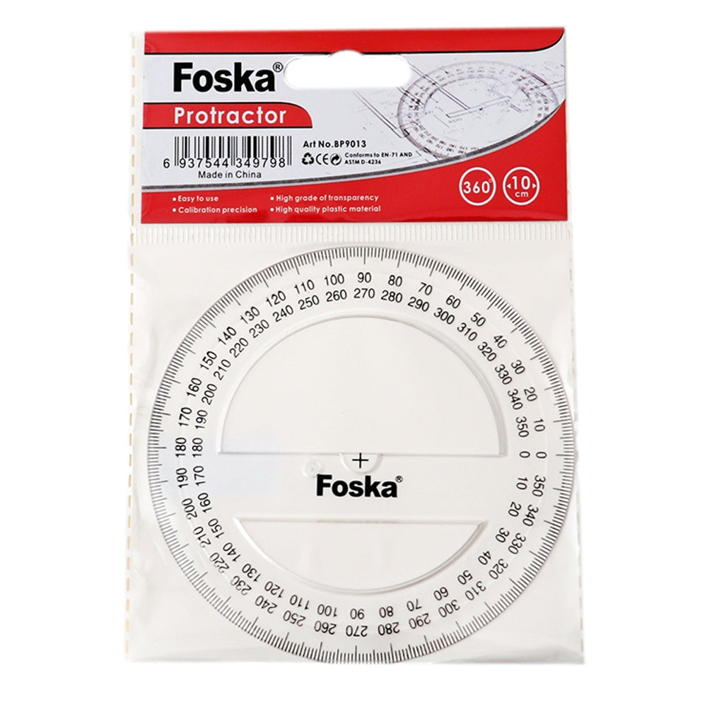 360 Degree 10cm School Transparent Plastic Protractor Ruler– Shop Inc