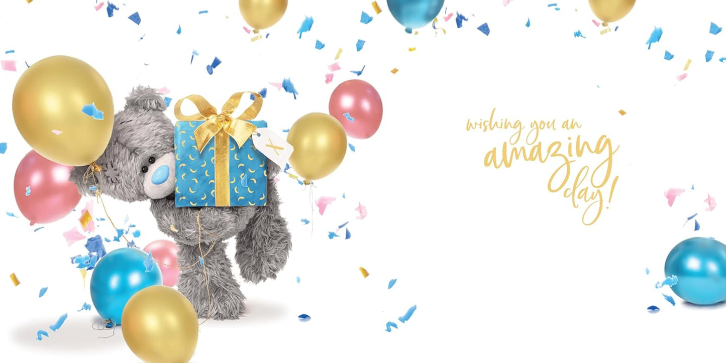 Bear Holding Present 3D Birthday Card