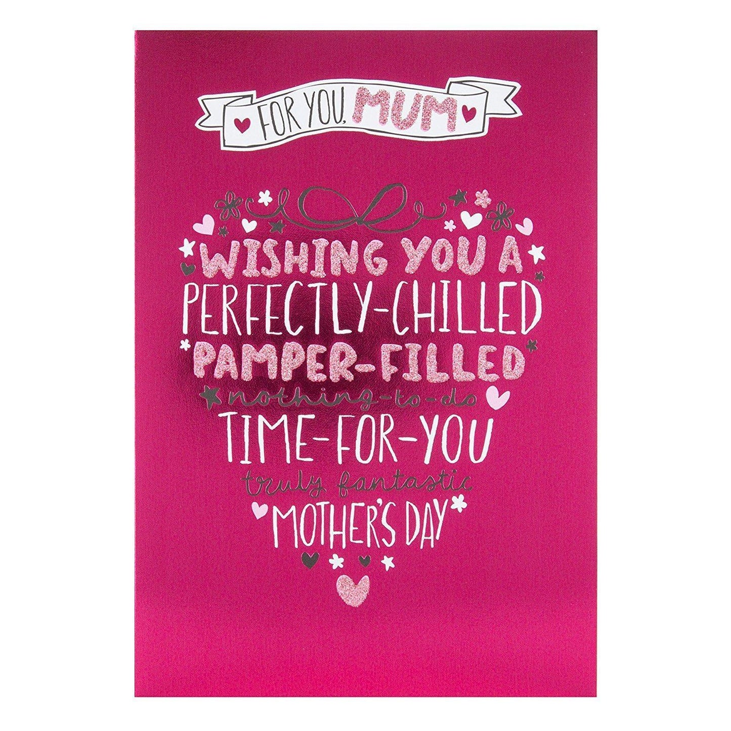Mum 'Pamper Filled' Contemporary Neon Foil Mother's Day Card