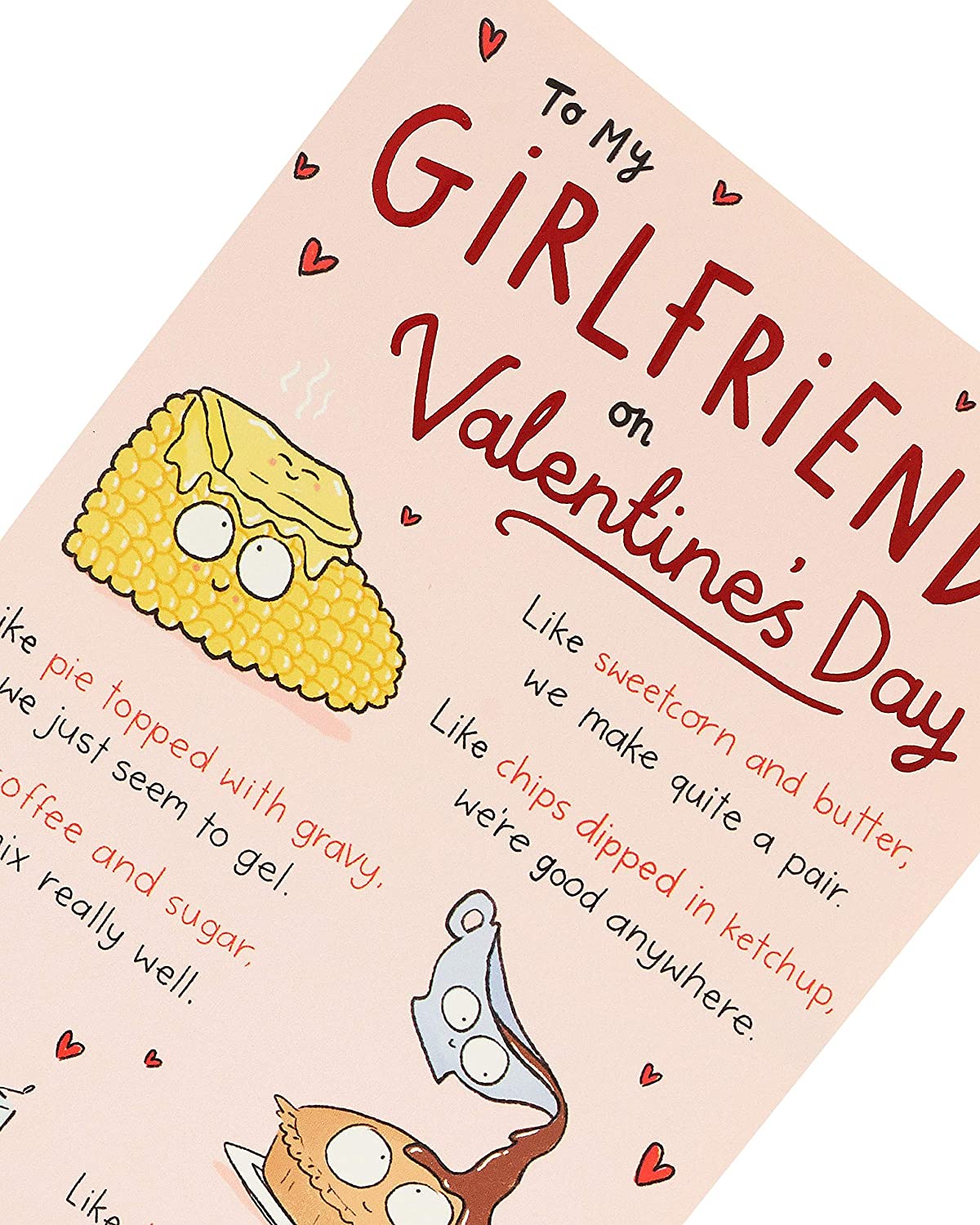 For My Girlfriend Cute Cartoon Design Valentine's Day Card