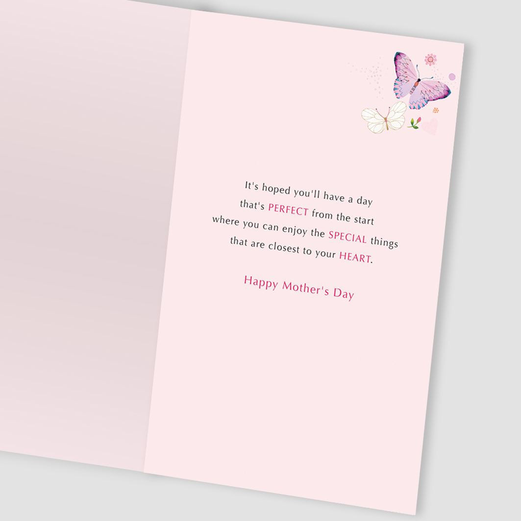 Lovely Mum Flutteringly Fabulous Gems Hand-Finished Mother's Day Card