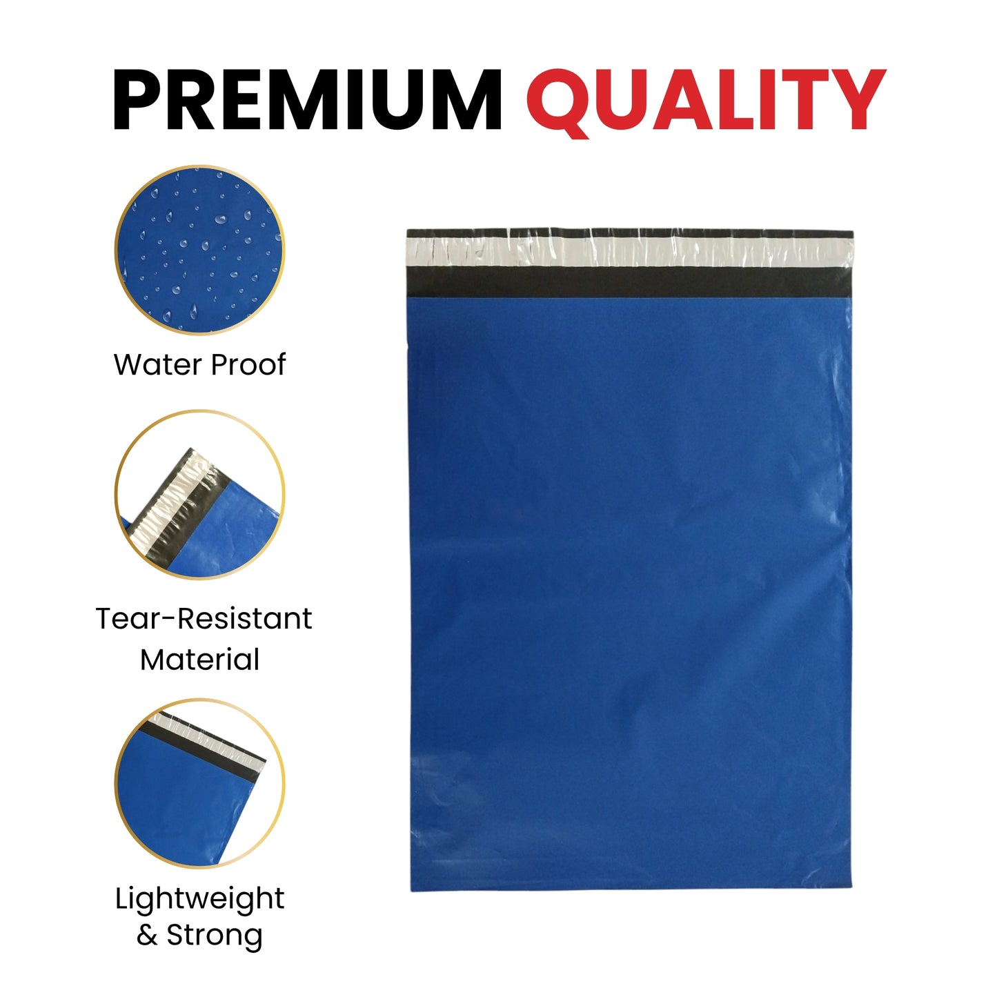 Pack of 50 Blue Mailer Poly Bag 304 x 406mm