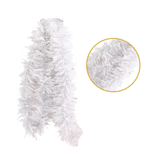 Pack of 6 2m Christmas Chunky Tinsel - White