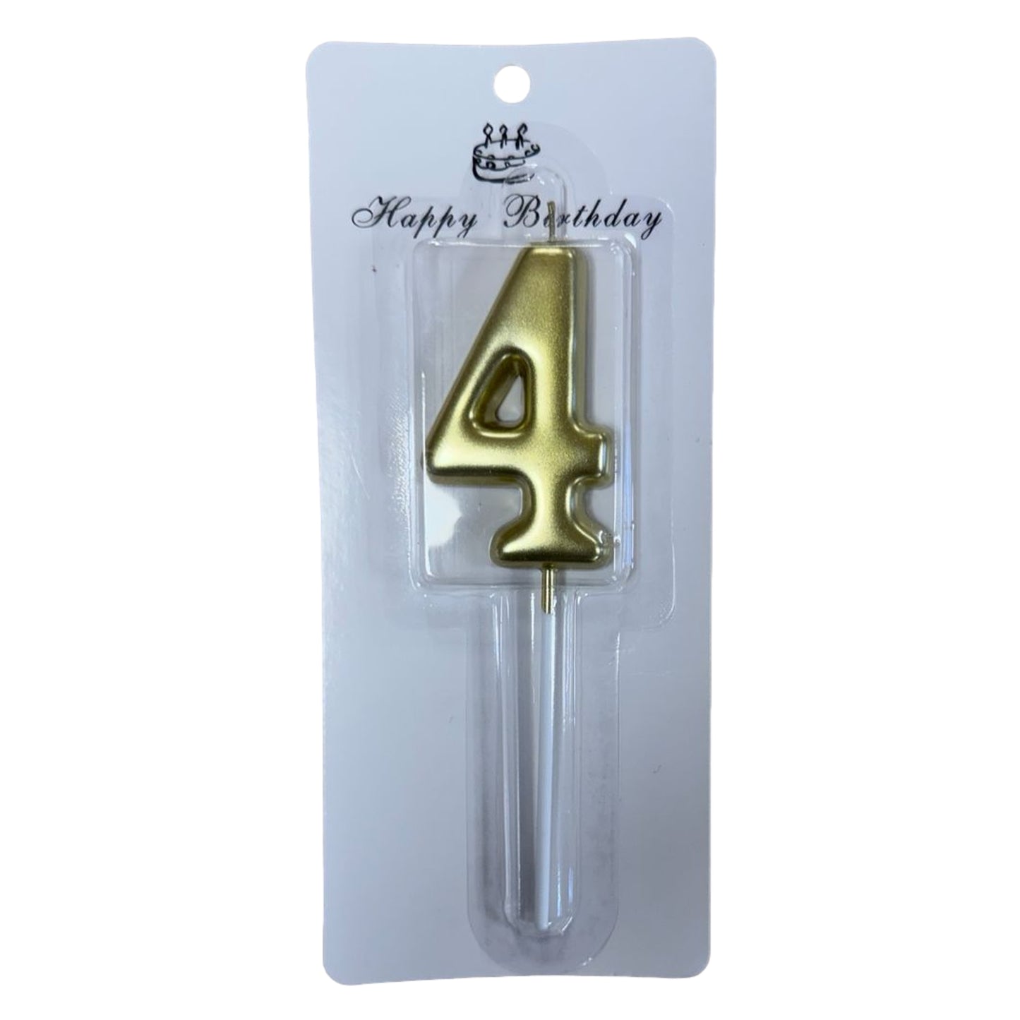 4 Number Gold Candle For Birthday Party - Cake Topper for Kids & Adults