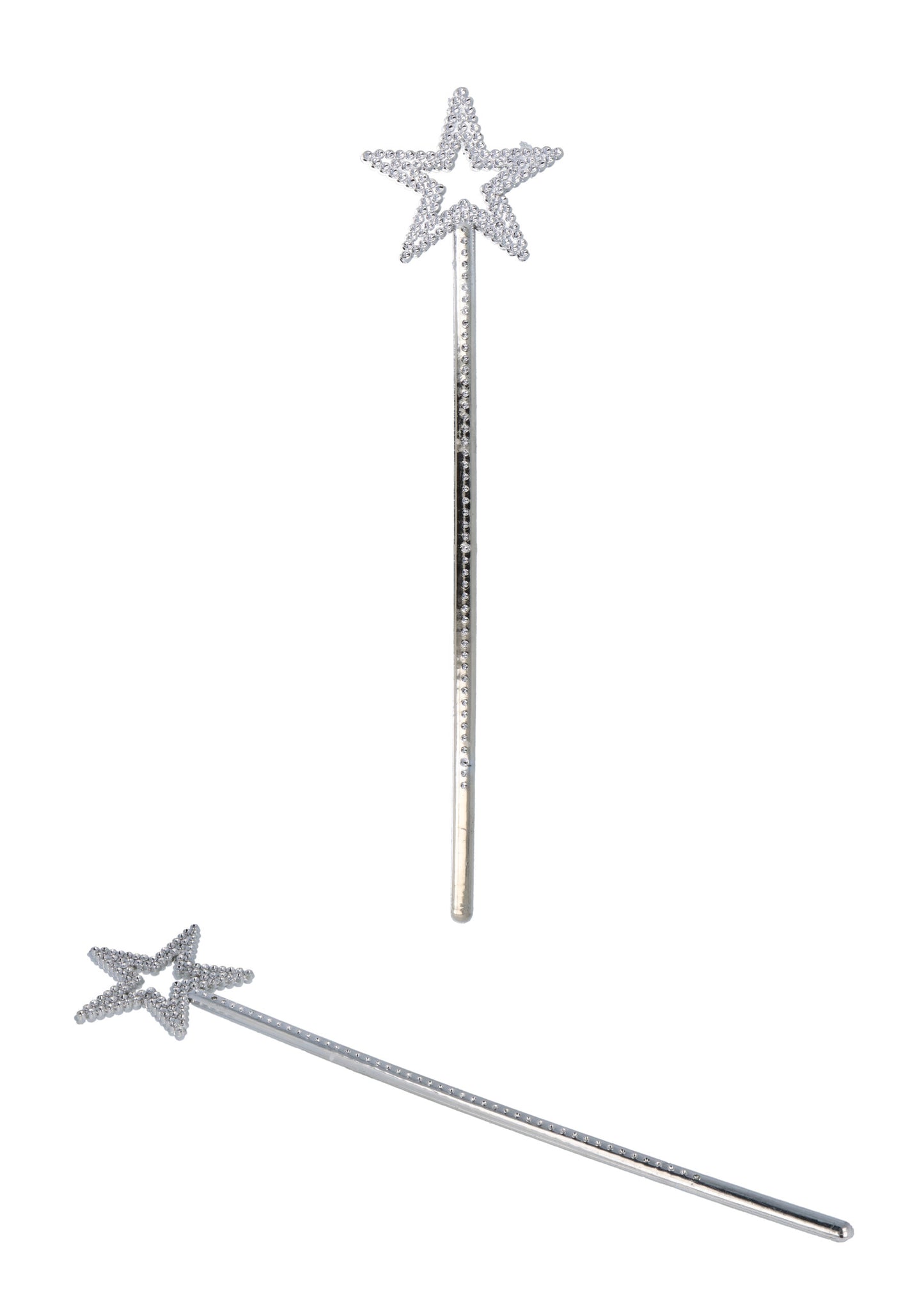 Pack of 10 35cm Silver Star Wand Fancy Dress Accessory