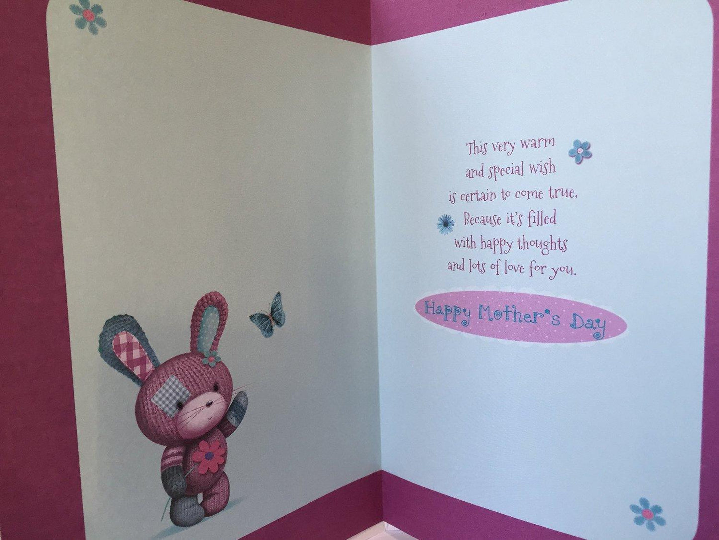 For You Mum Cute Knitted Bear Mother's Day Greetings Card