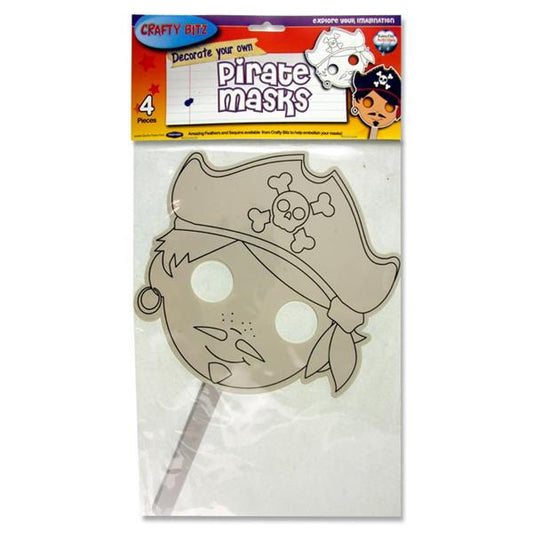 Pack of 4 Decorate Your Own Pirate Masks by Crafty Bitz