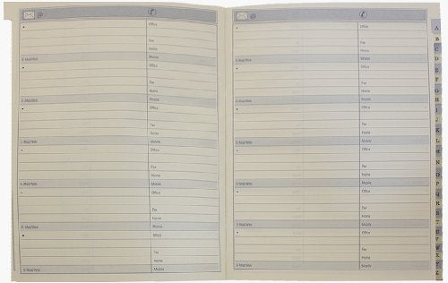 Tallon Large XL Padded Address Book - Black/Brown/Tan/Blue