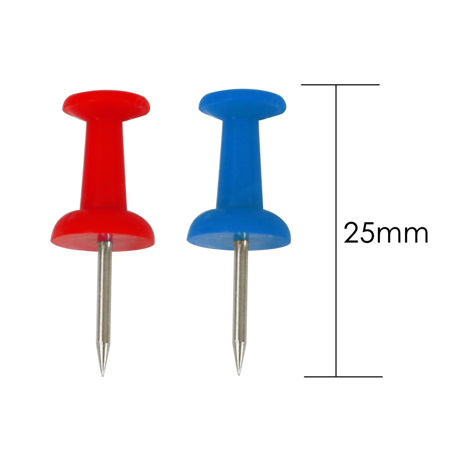 Pack of 30 Assorted Colour Push Pins in Hanging Case