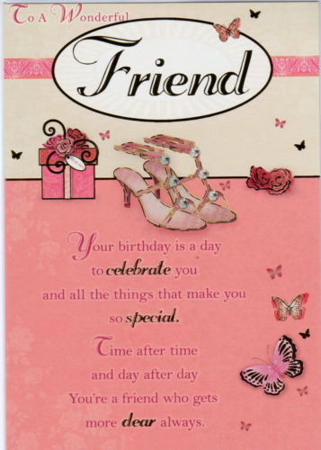 To A Wonderful Friend Heel Shoes Birthday Card 