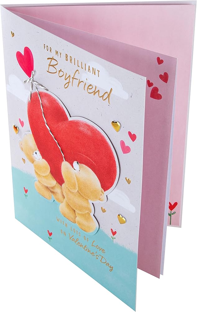 Adorable Forever Friends Design Luxury Boyfriend Valentine's Day Card