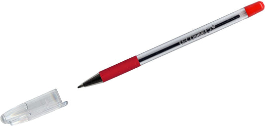 Q-Connect Grip Stick Ballpoint Pen Medium Red (Pack of 20)