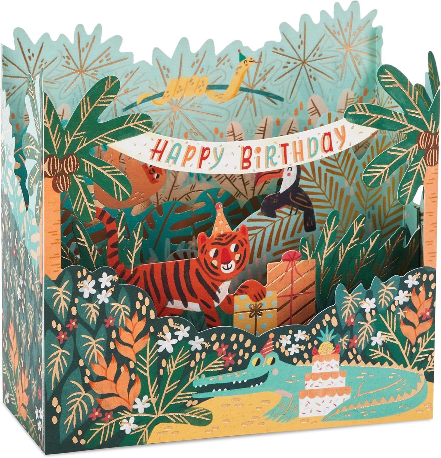 3D and Pop Up Jungle Design Kids Birthday Card