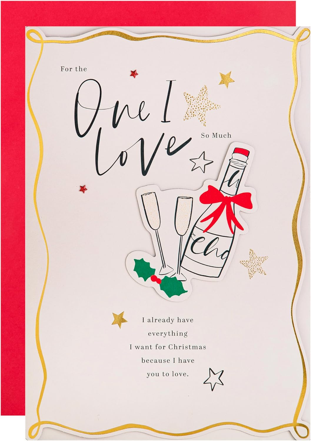 Bottle of Fizz Design for the One I Love Christmas Card