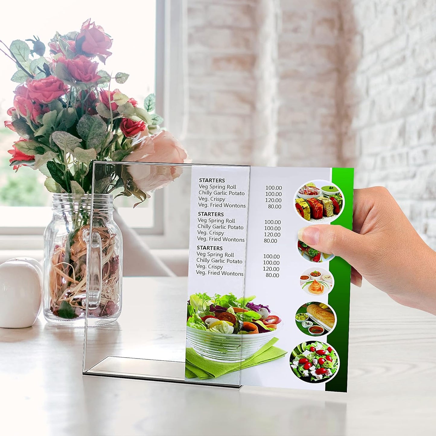 A5 Vertical Design L-Shape Transparent Acrylic Label Sign Holder