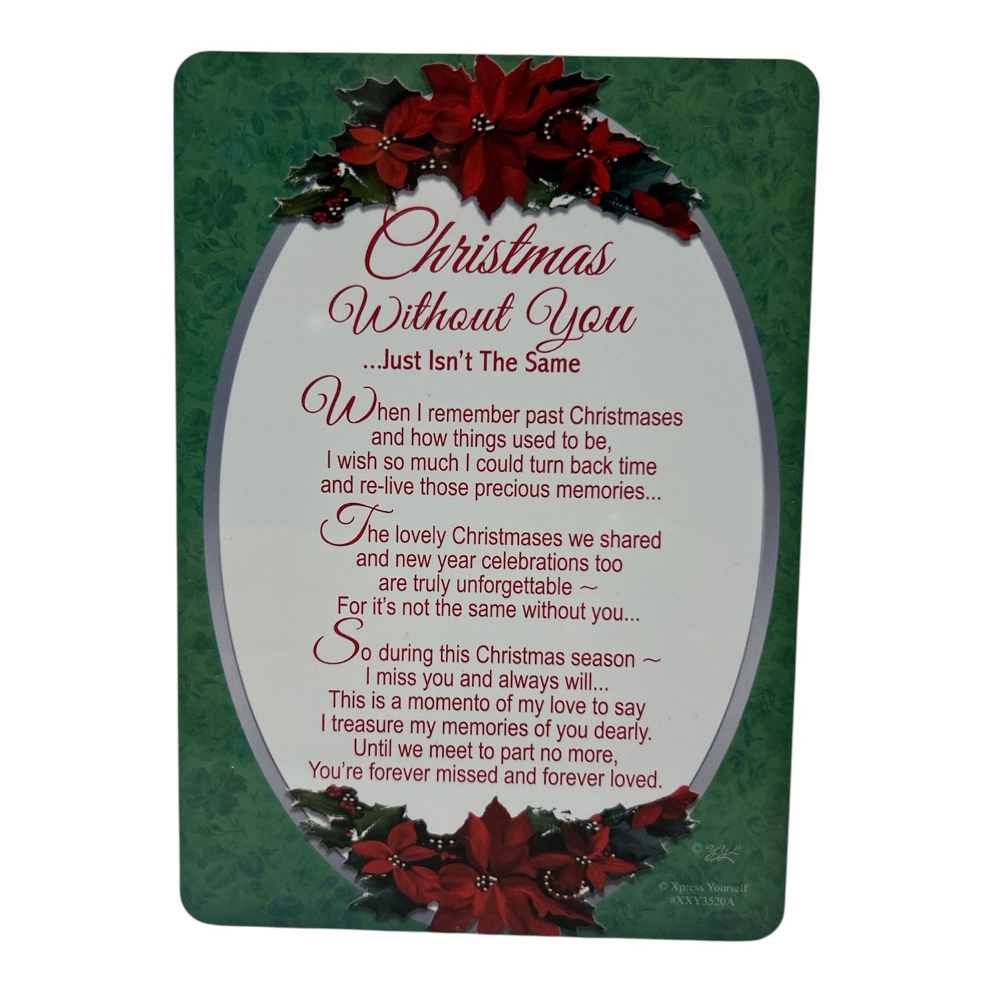 Christmas Without You Graveside Keepsake Card
