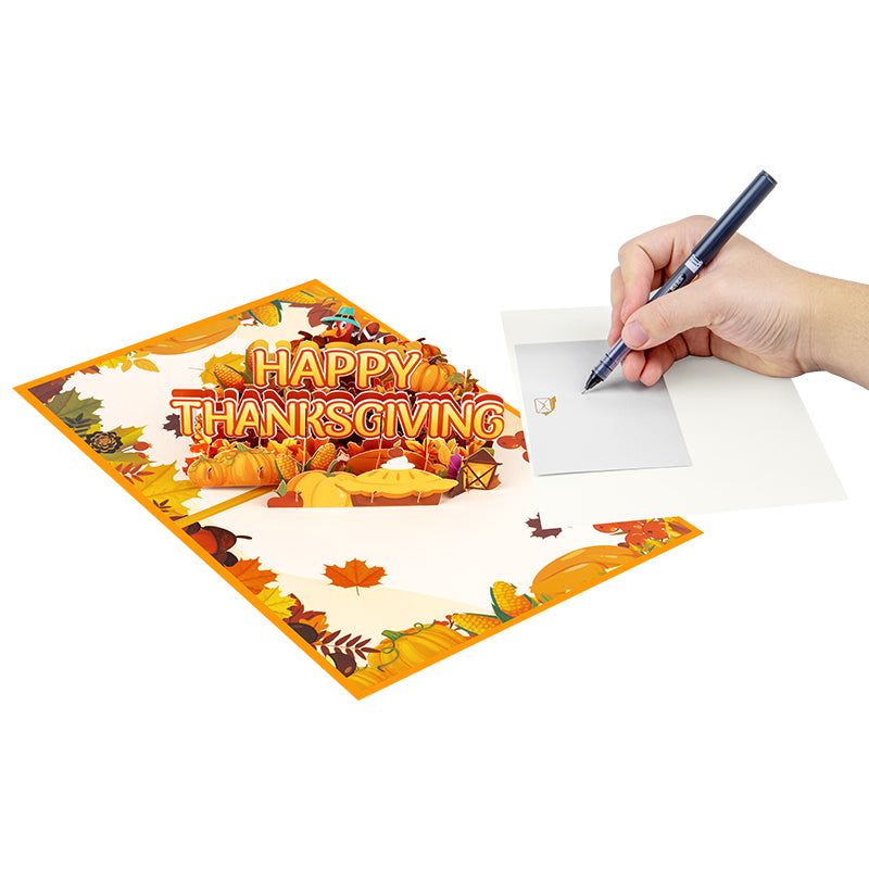Harvest Wishes Thanksgiving 3D Pop Up Greeting Card