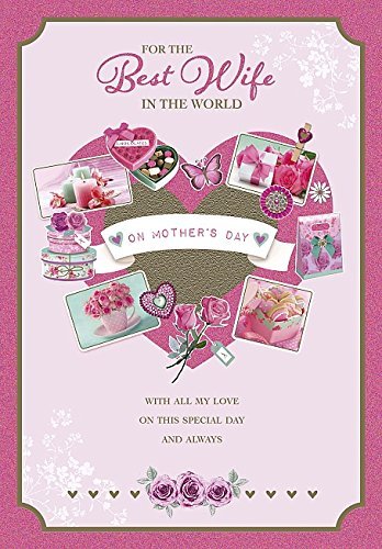 Best Wife Floral Heart Nice Verse Mother's Day Card